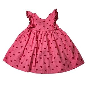 Issac Mizrahi Pink Heart Dress With Swiss Dots